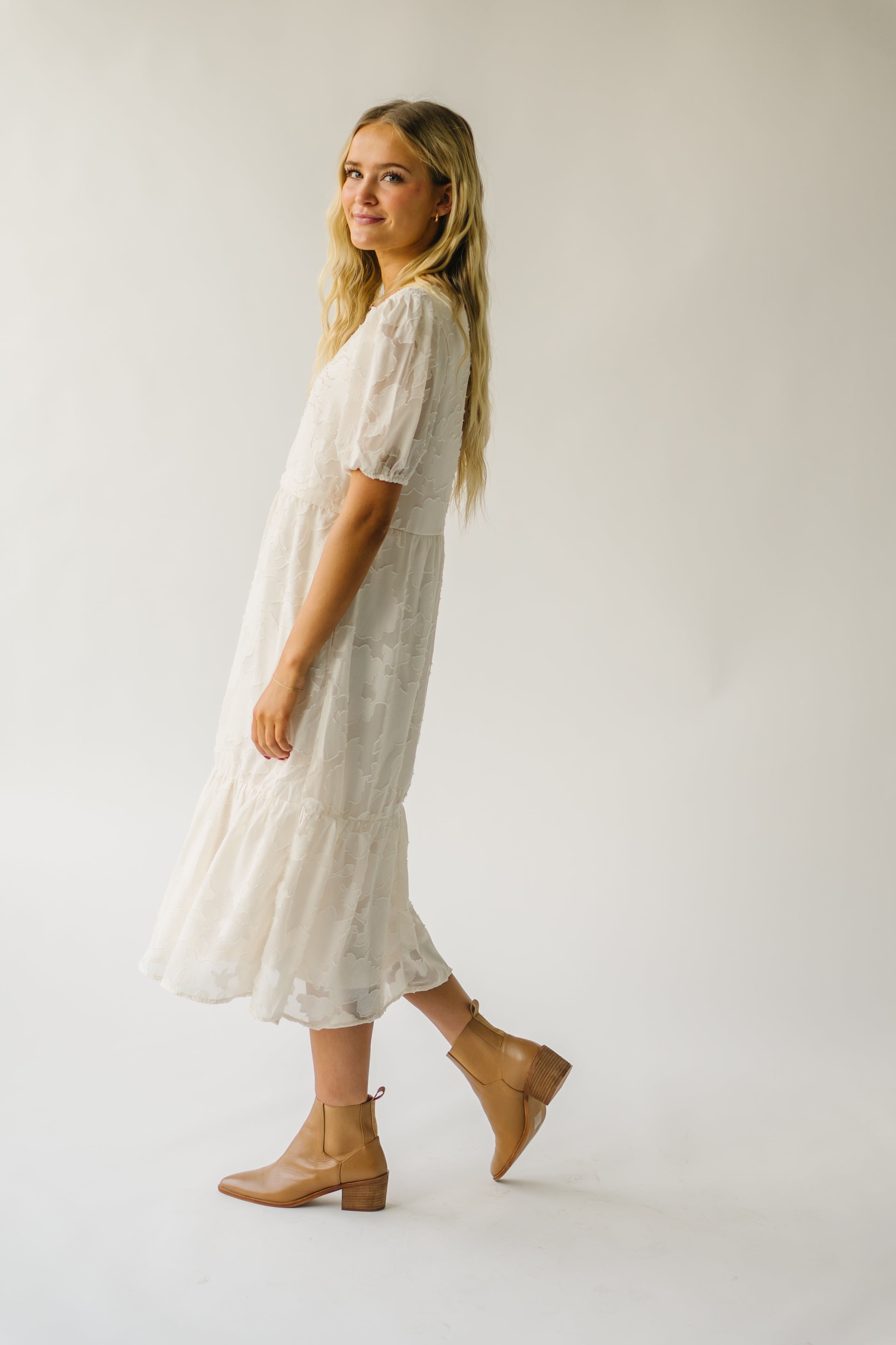 Watts Cream Textured Dress