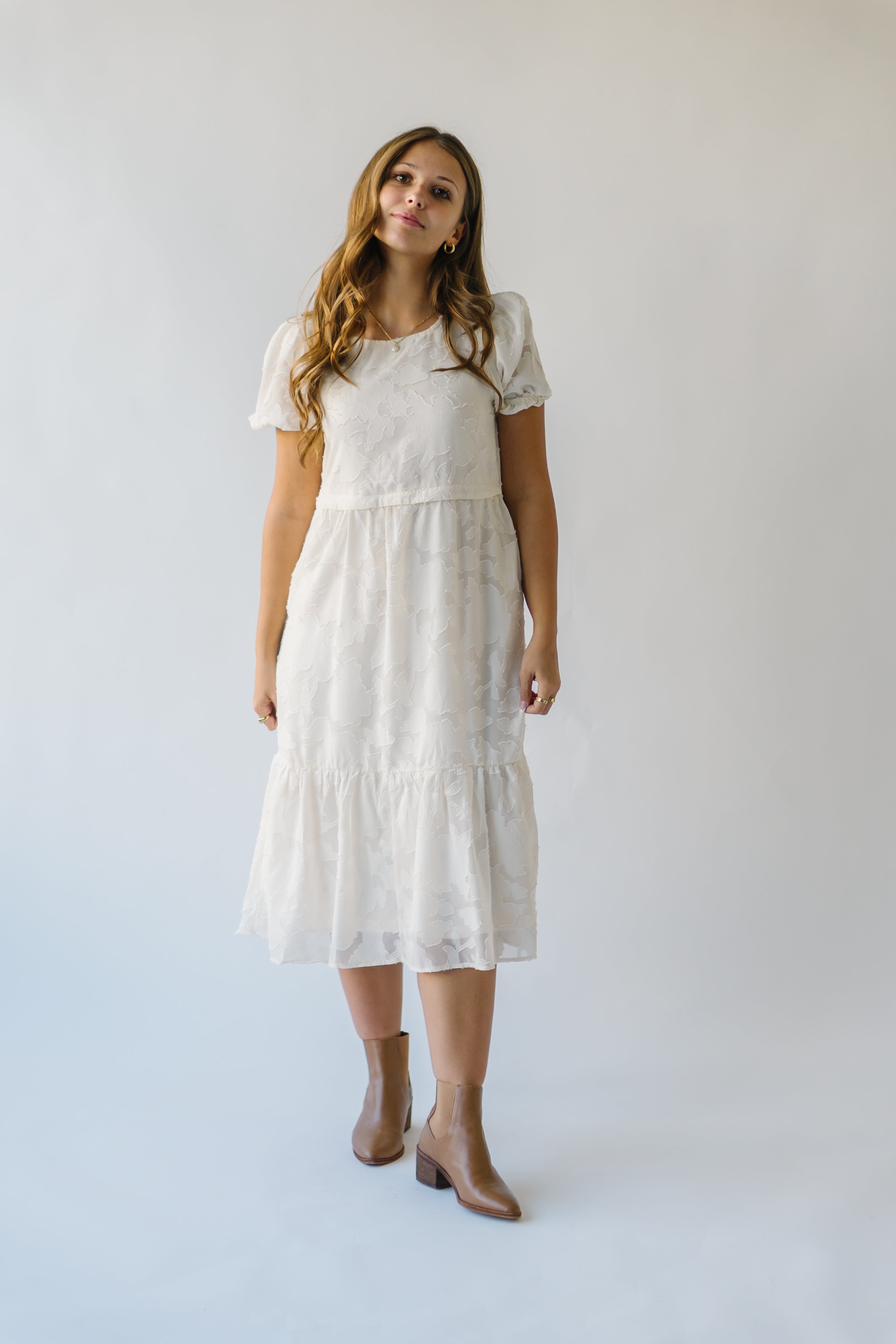 Watts Cream Textured Dress