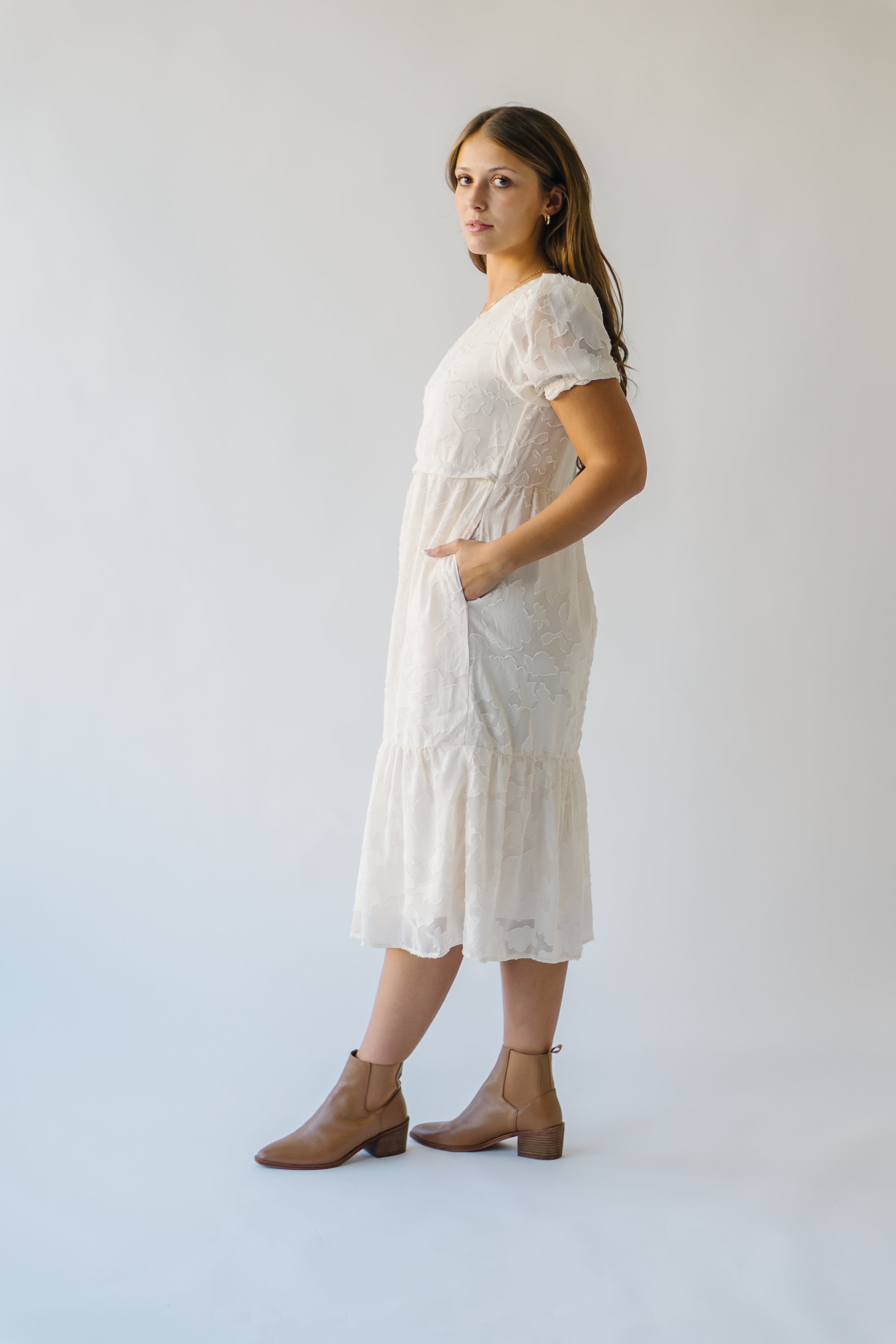 Watts Cream Textured Dress