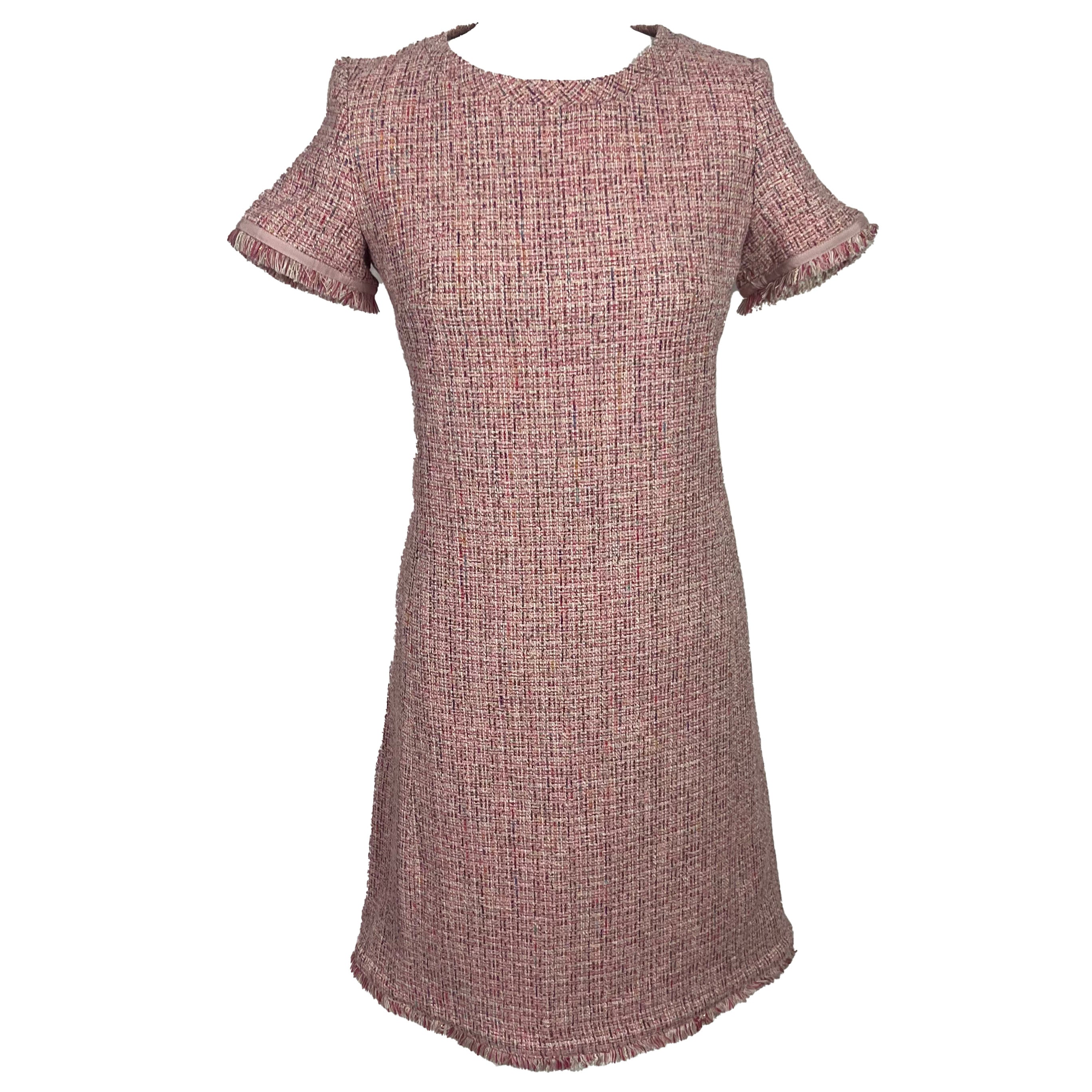 Weekend Max Mara Dress Pink Tweed Shift Size XS