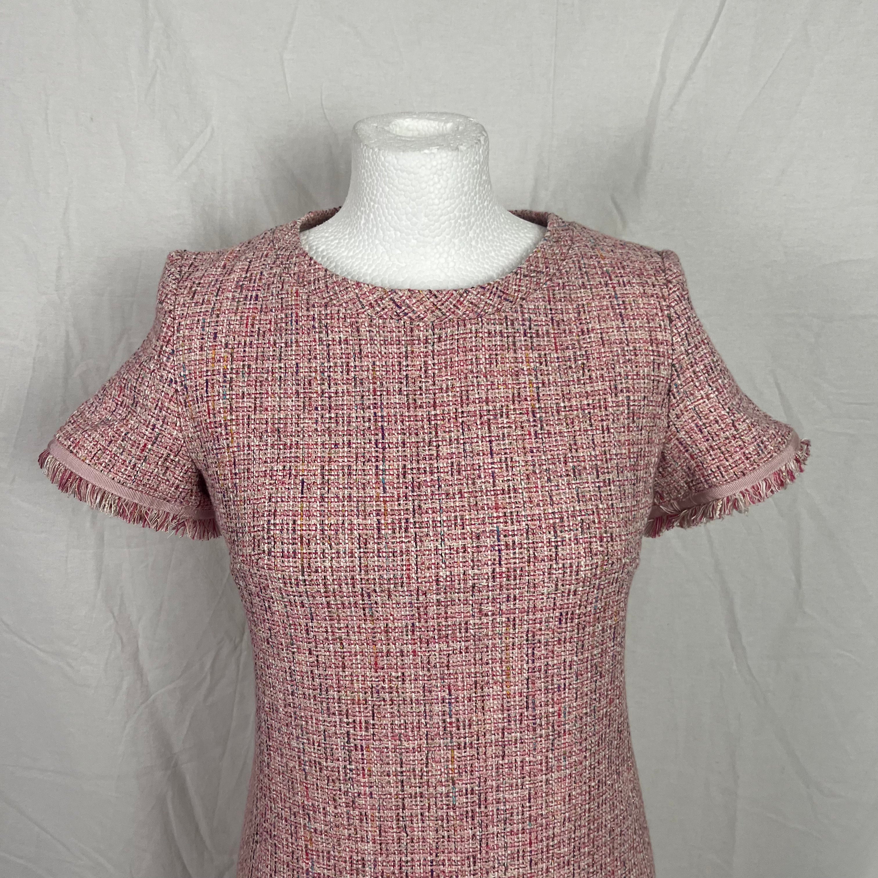 Weekend Max Mara Dress Pink Tweed Shift Size XS