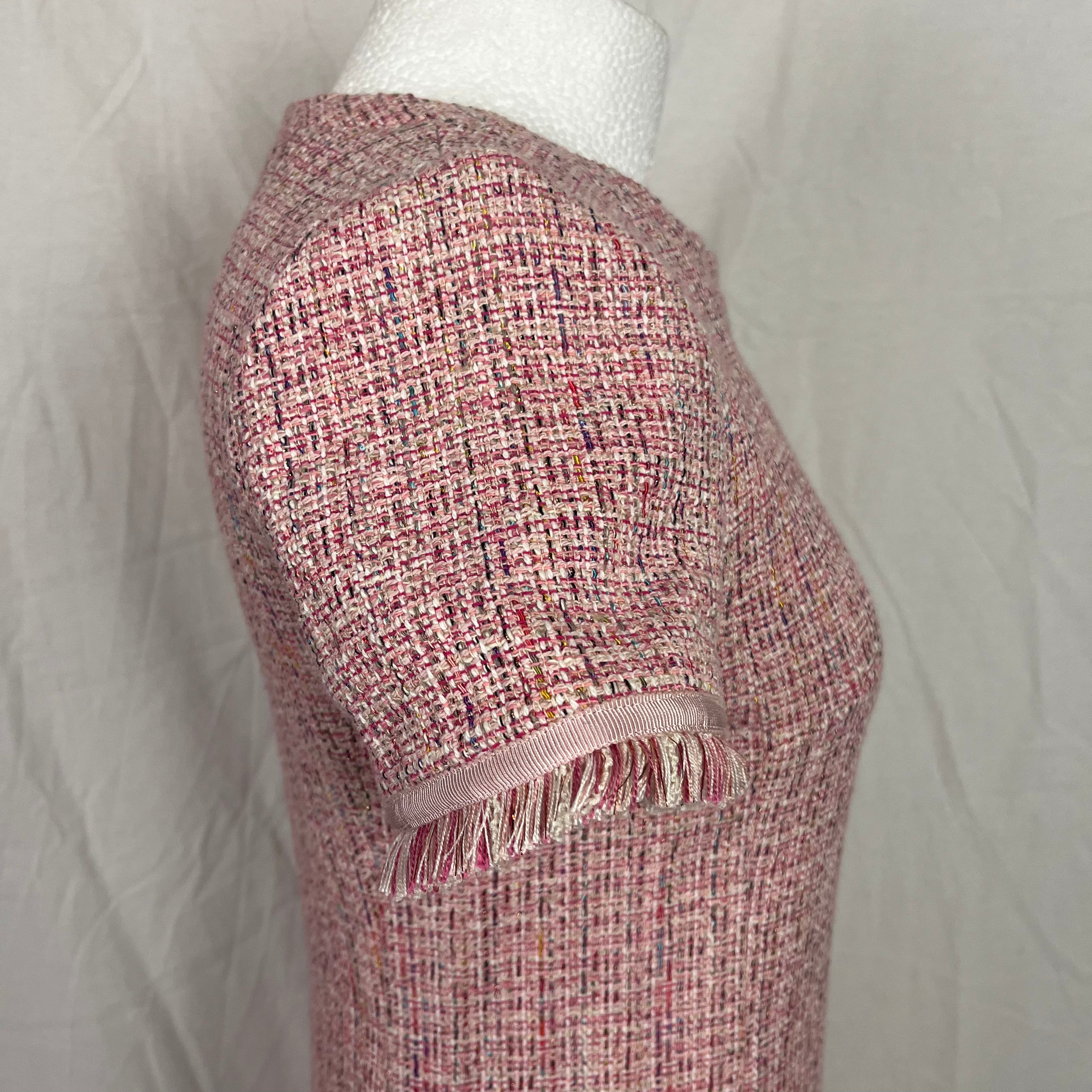 Weekend Max Mara Dress Pink Tweed Shift Size XS