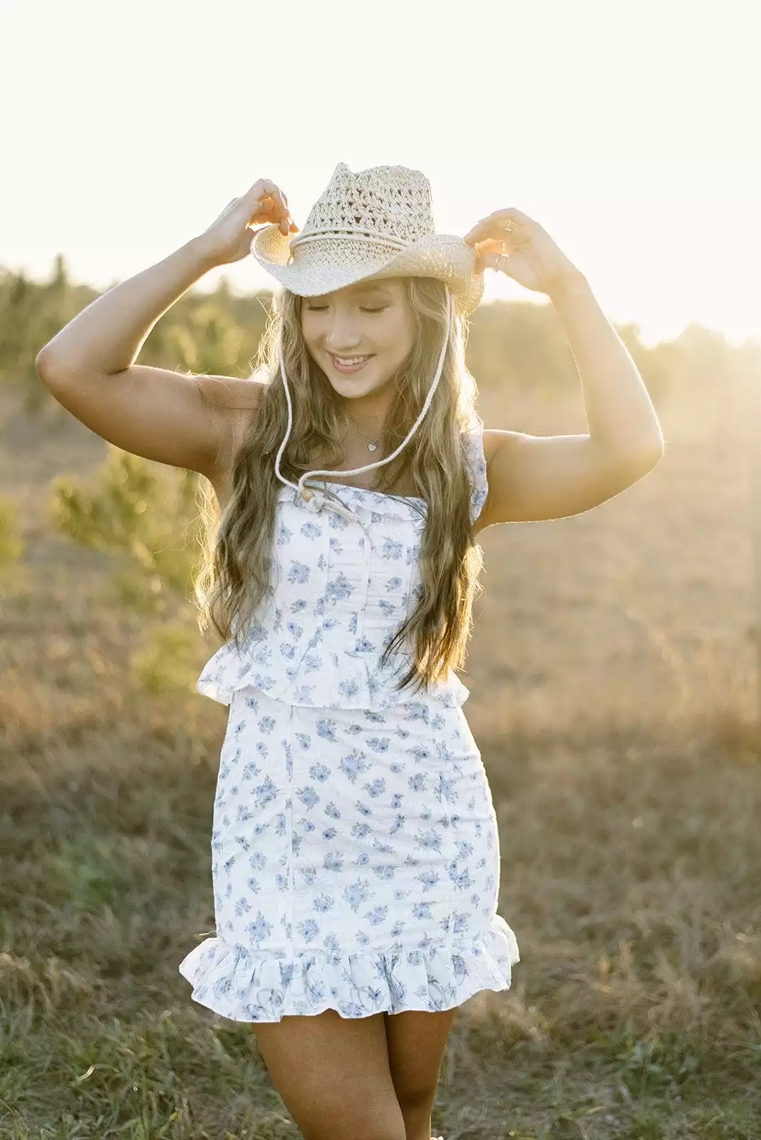 White and Blue Floral Ruffle Corset Dress - SEO Result: White Blue Floral Ruffle Corset Dress