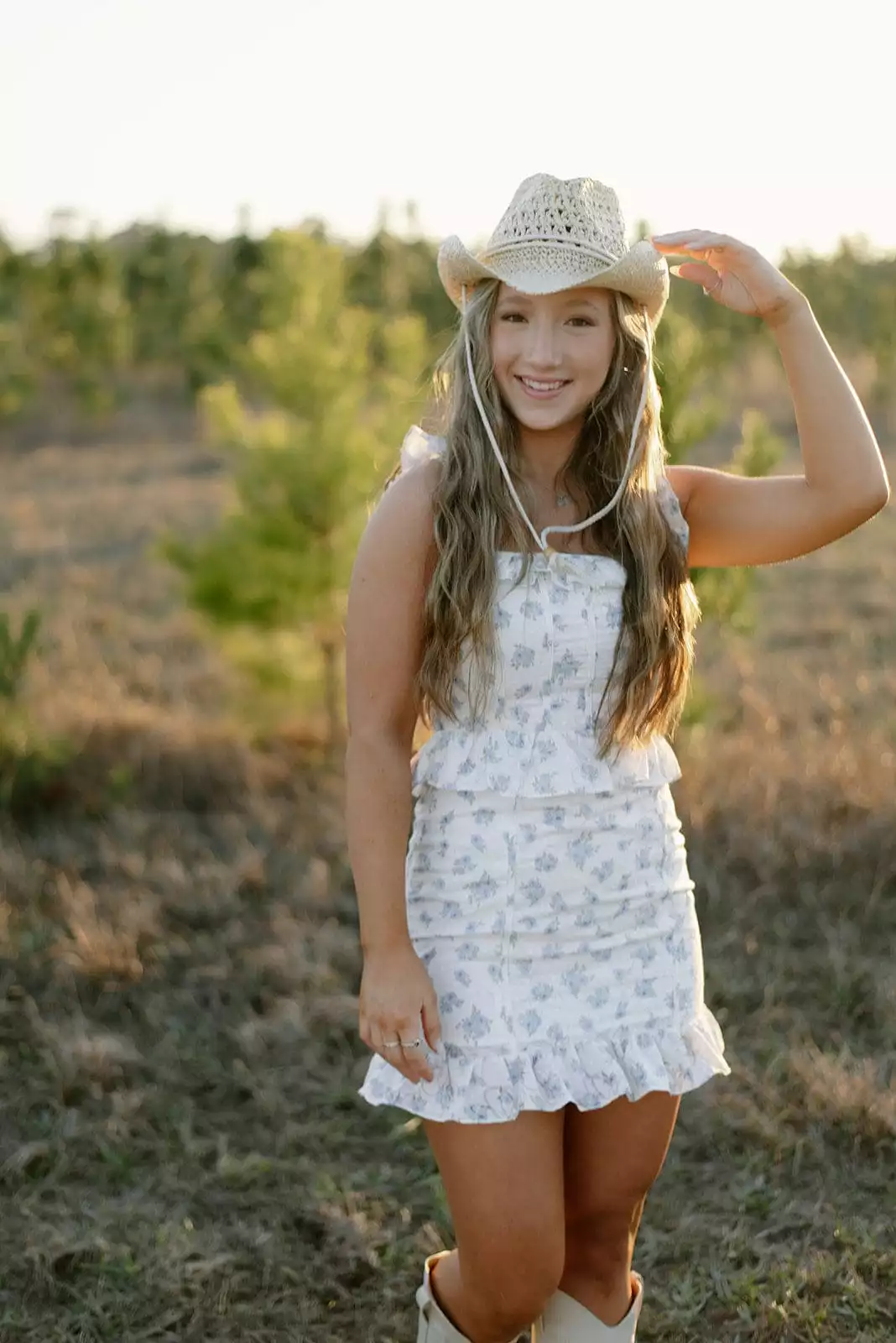 White and Blue Floral Ruffle Corset Dress - SEO Result: White Blue Floral Ruffle Corset Dress