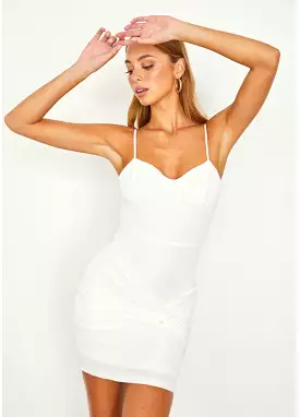 White bodycon dress for liaisons.