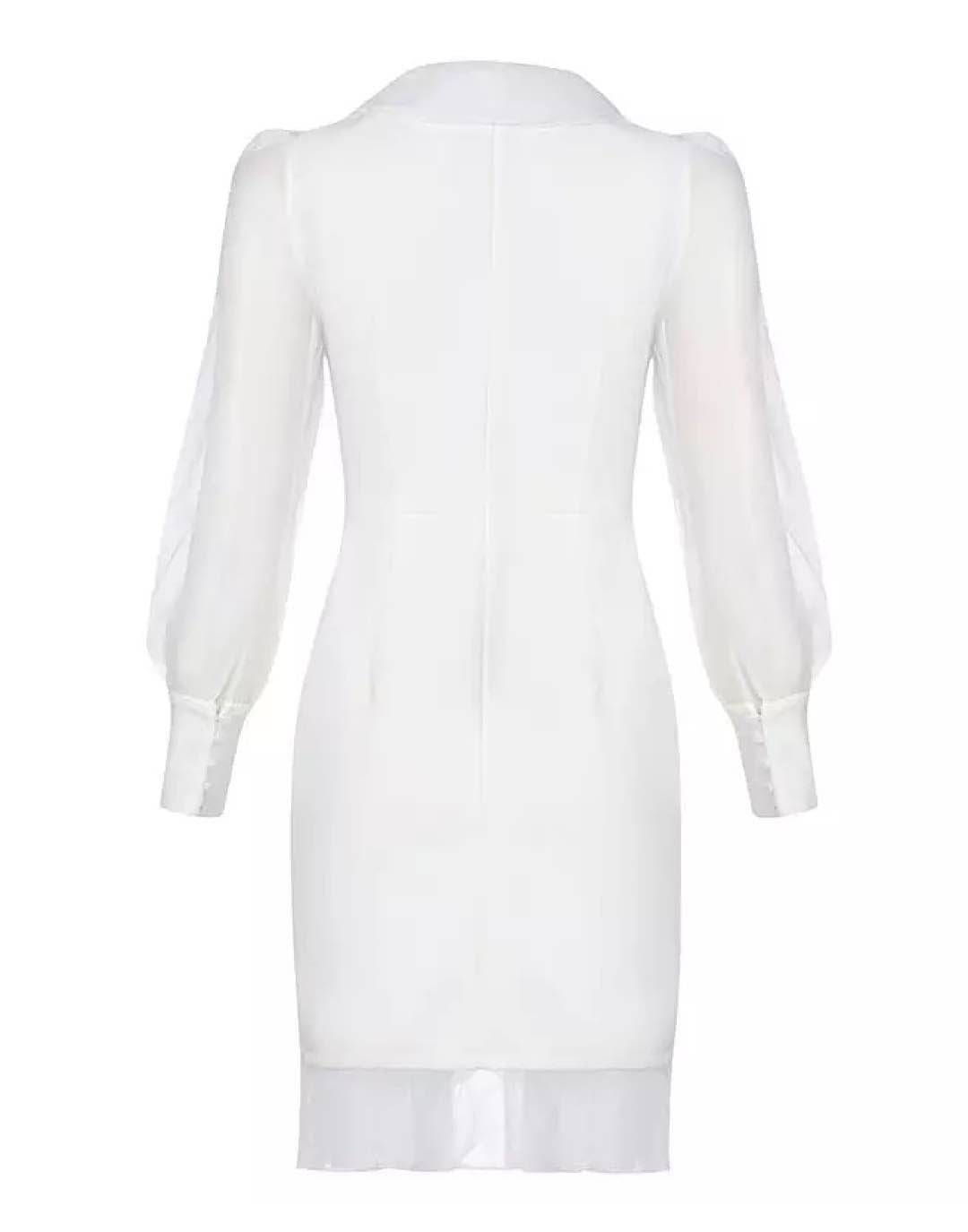 White Organza Sleeve Dress