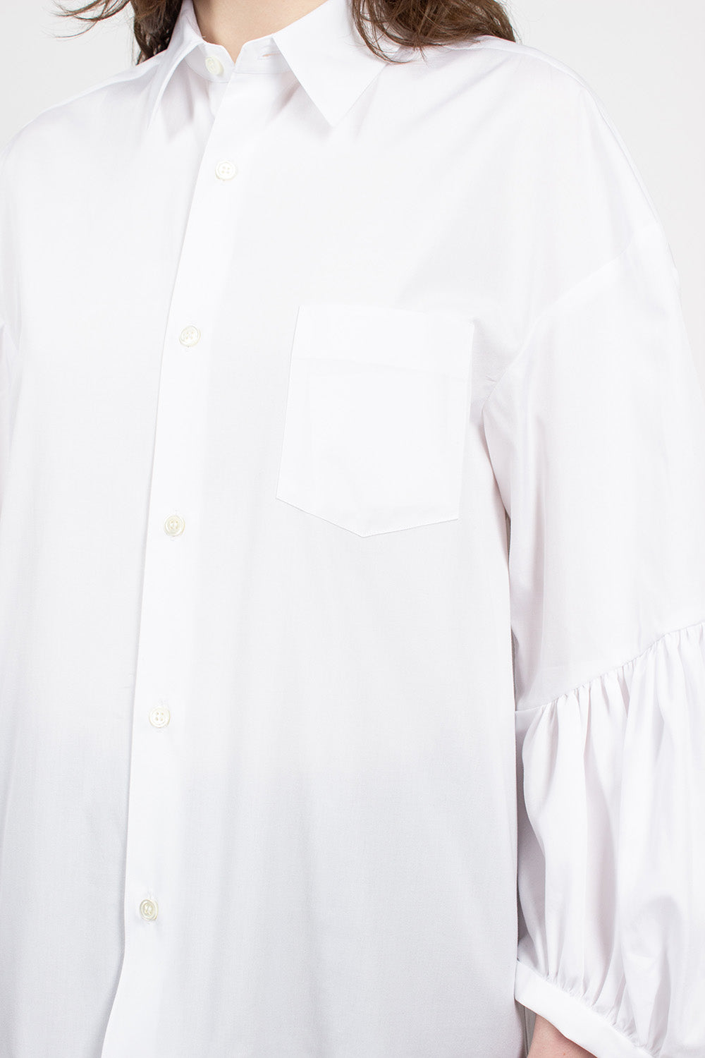 White Ruffle Shirt Dress