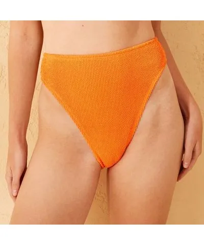 Wild Fable Women Pucker Textured High Waist Extra High Leg Extra Cheeky Bikini Bottoms