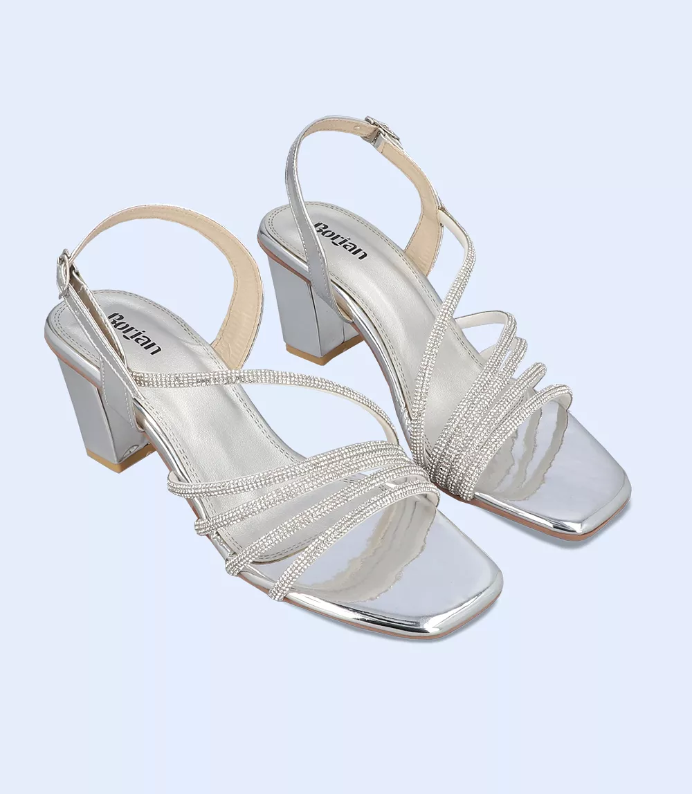 women formal sandal heels - silver