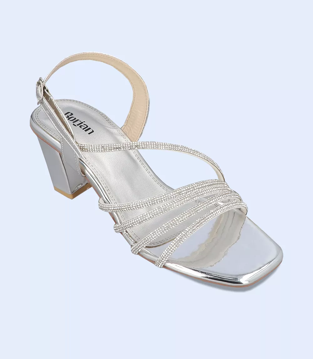 women formal sandal heels - silver