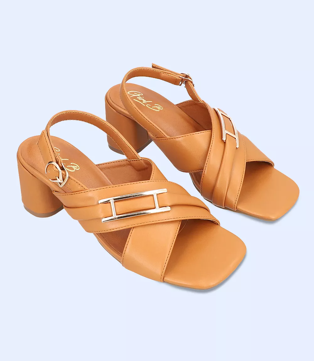 Women Formal Sandal Heels - TAN [Model: BW7338]