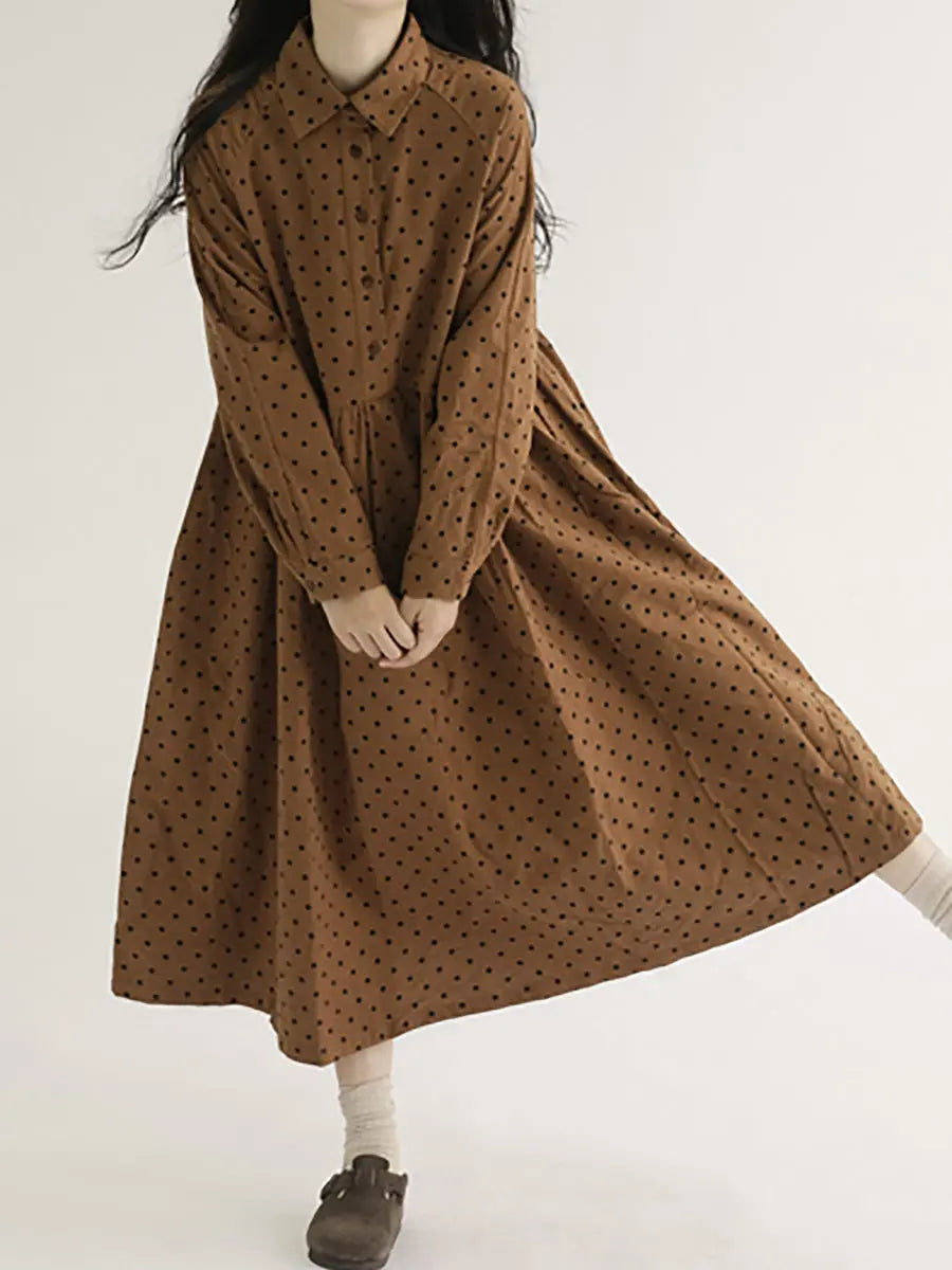 Women Pleated Long Sleeve Dress