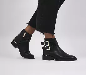 Women's Office AnaMaria Buckle Strap Black Ankle Boots