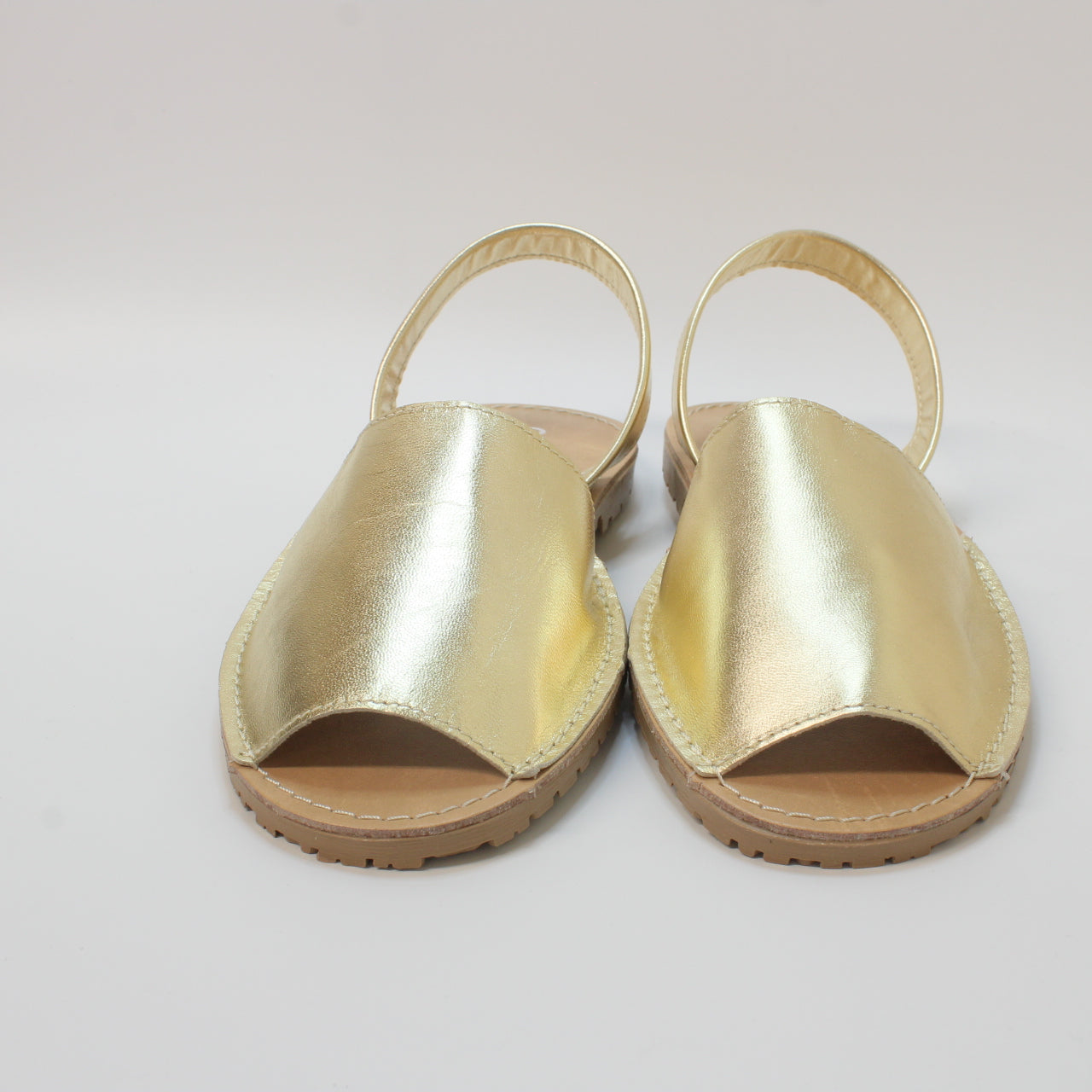 Women's Office Gold Leather Slingback Sandals