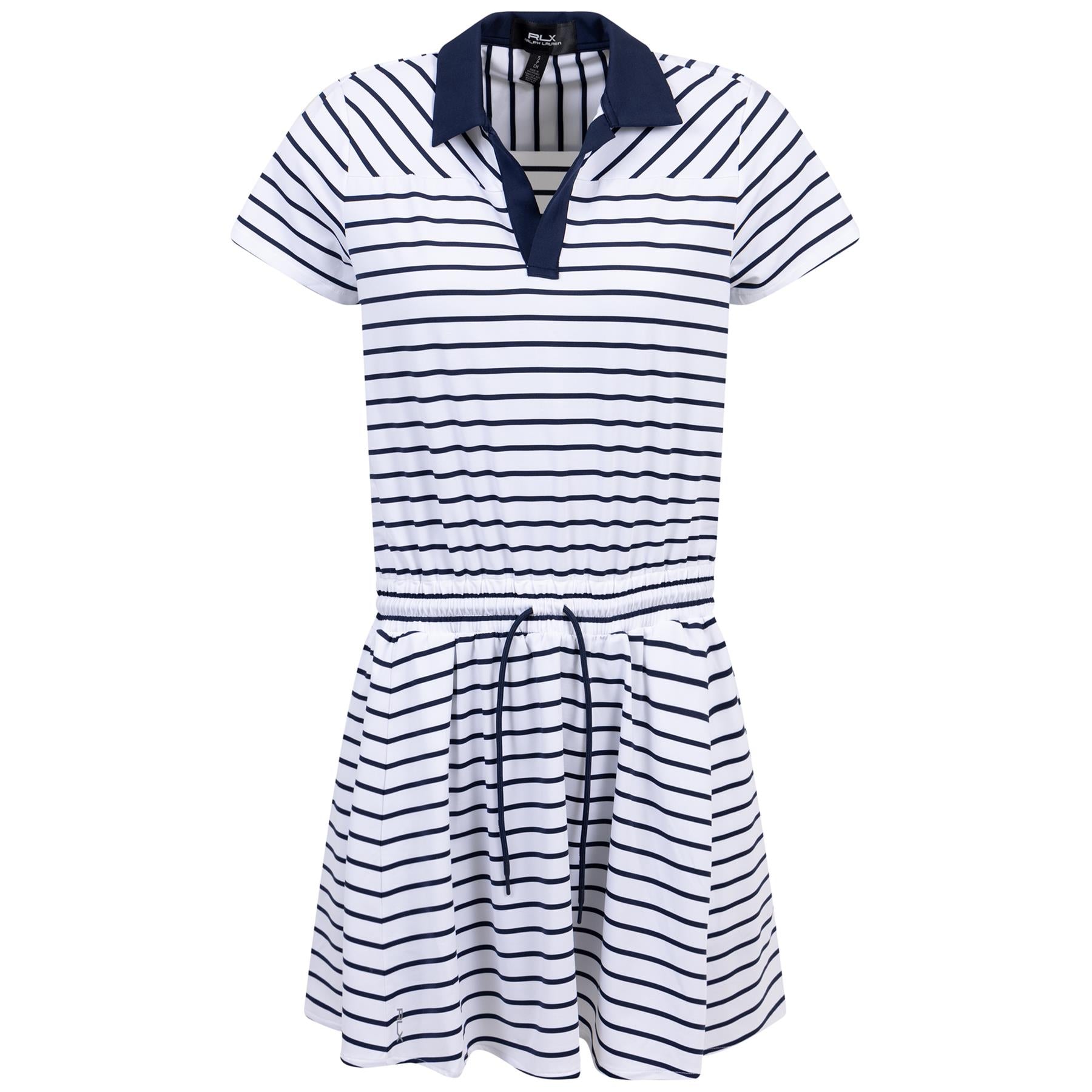 Women's RLX Short Sleeve Collared Stripe Dress White Navy SS24