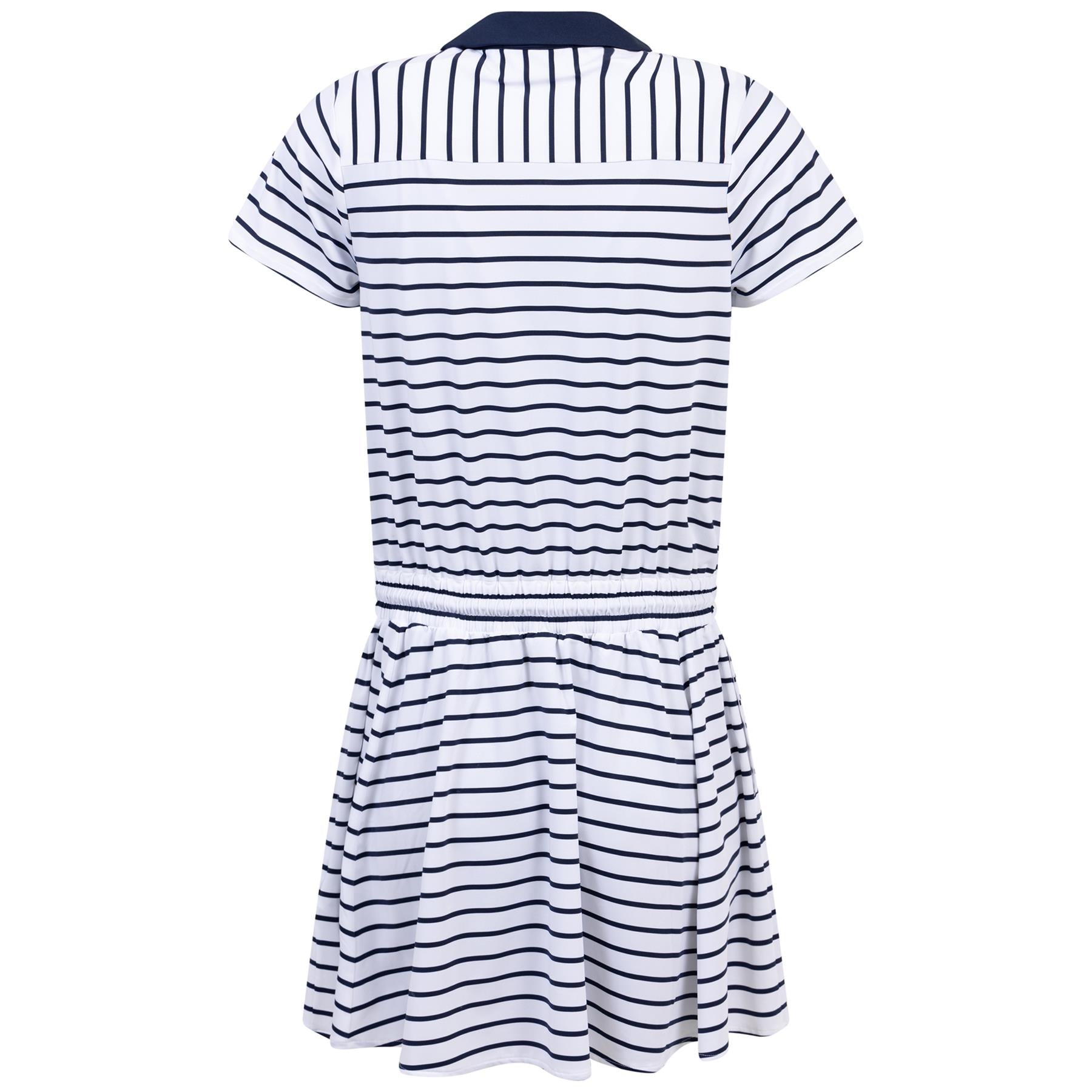 Women's RLX Short Sleeve Collared Stripe Dress White Navy SS24