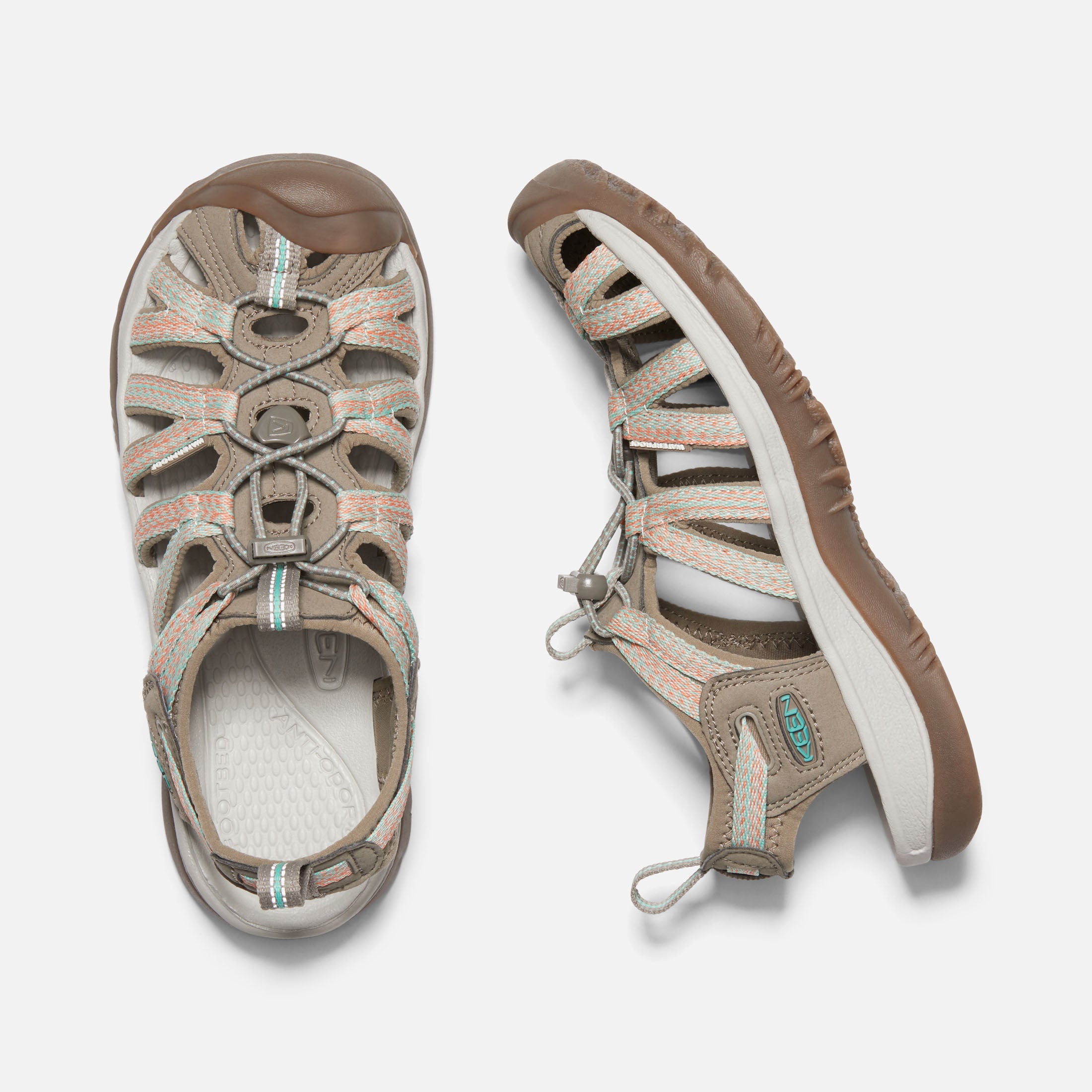 Womens Whisper Taupe Coral sandals