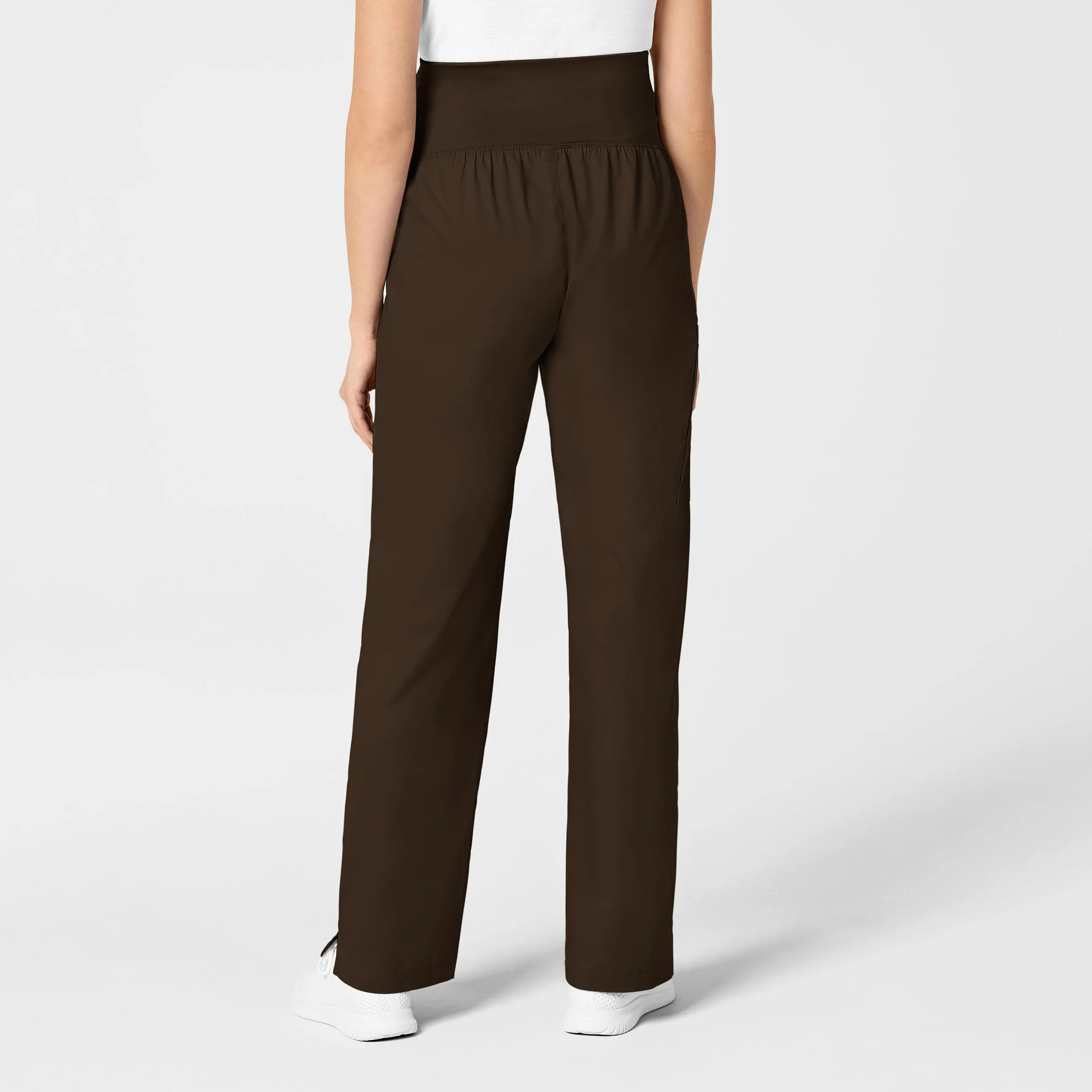 WonderWORK Maternity Cargo Scrub Pants - Chocolate