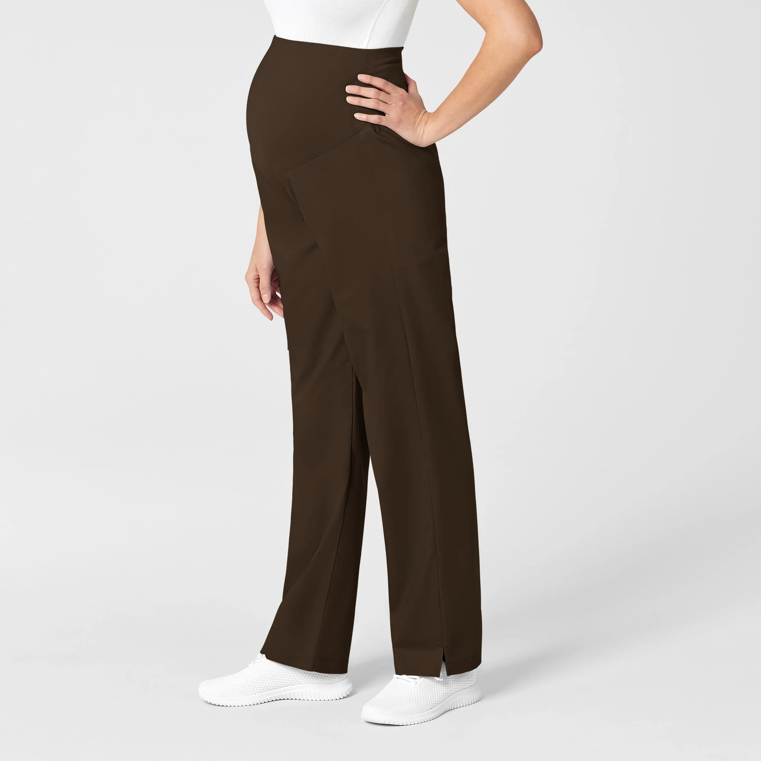 WonderWORK Maternity Cargo Scrub Pants - Chocolate