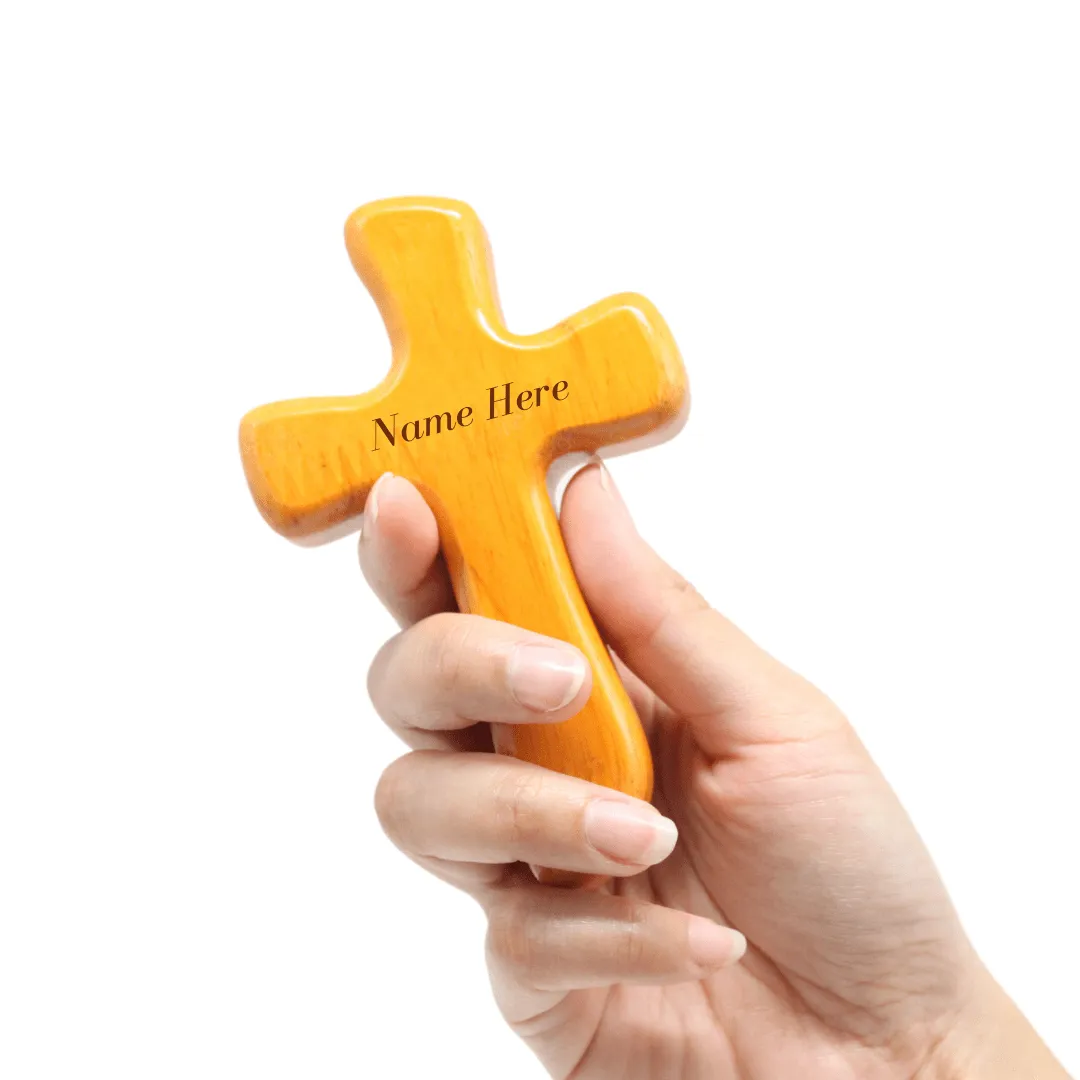 12cm Wood Comfort Cross (Personalization Available)