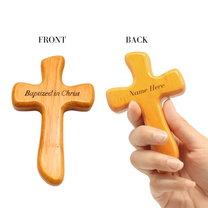 12cm Wood Comfort Cross (Personalization Available)