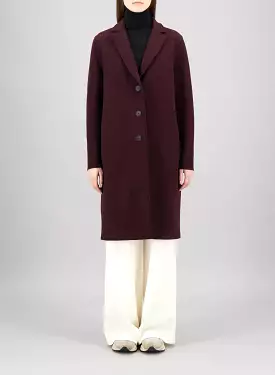 Wool Overcoat - Burgundy Mouline