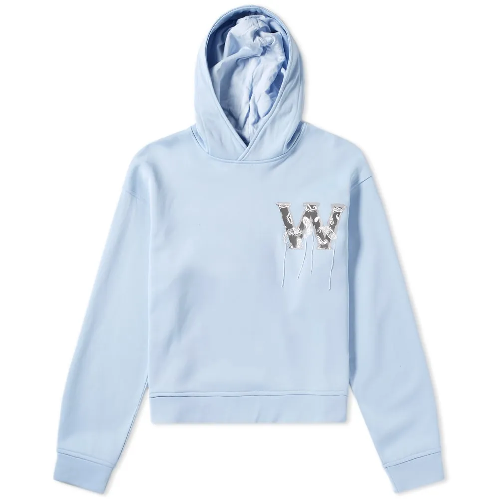 Wooyoungmi Light Blue Logo Hoody Slightly Cropped