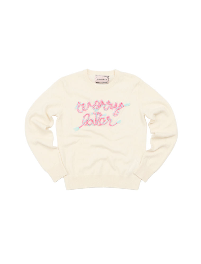 Worry Later Crewneck becomes Stress-Free Crewneck - Shop Now!