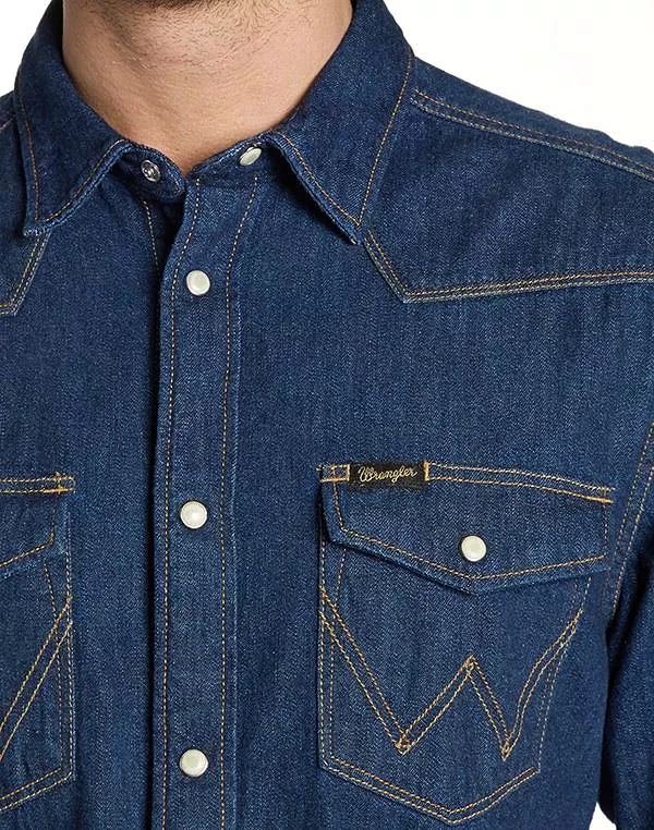 Wrangler Dark Indigo Western Shirt - Casual Fit - Classic Style