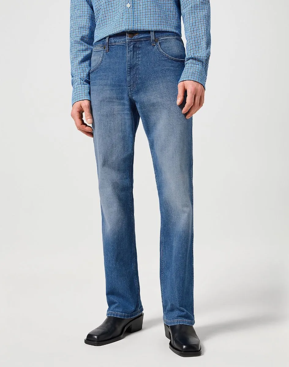 Wrangler Horizon Bootcut Denim Jeans Blue Prairie Wash