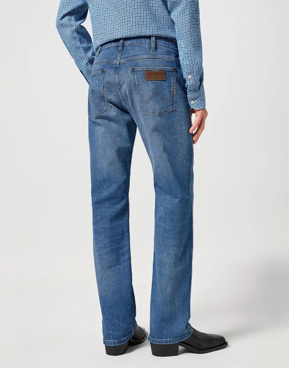 Wrangler Horizon Bootcut Denim Jeans Blue Prairie Wash