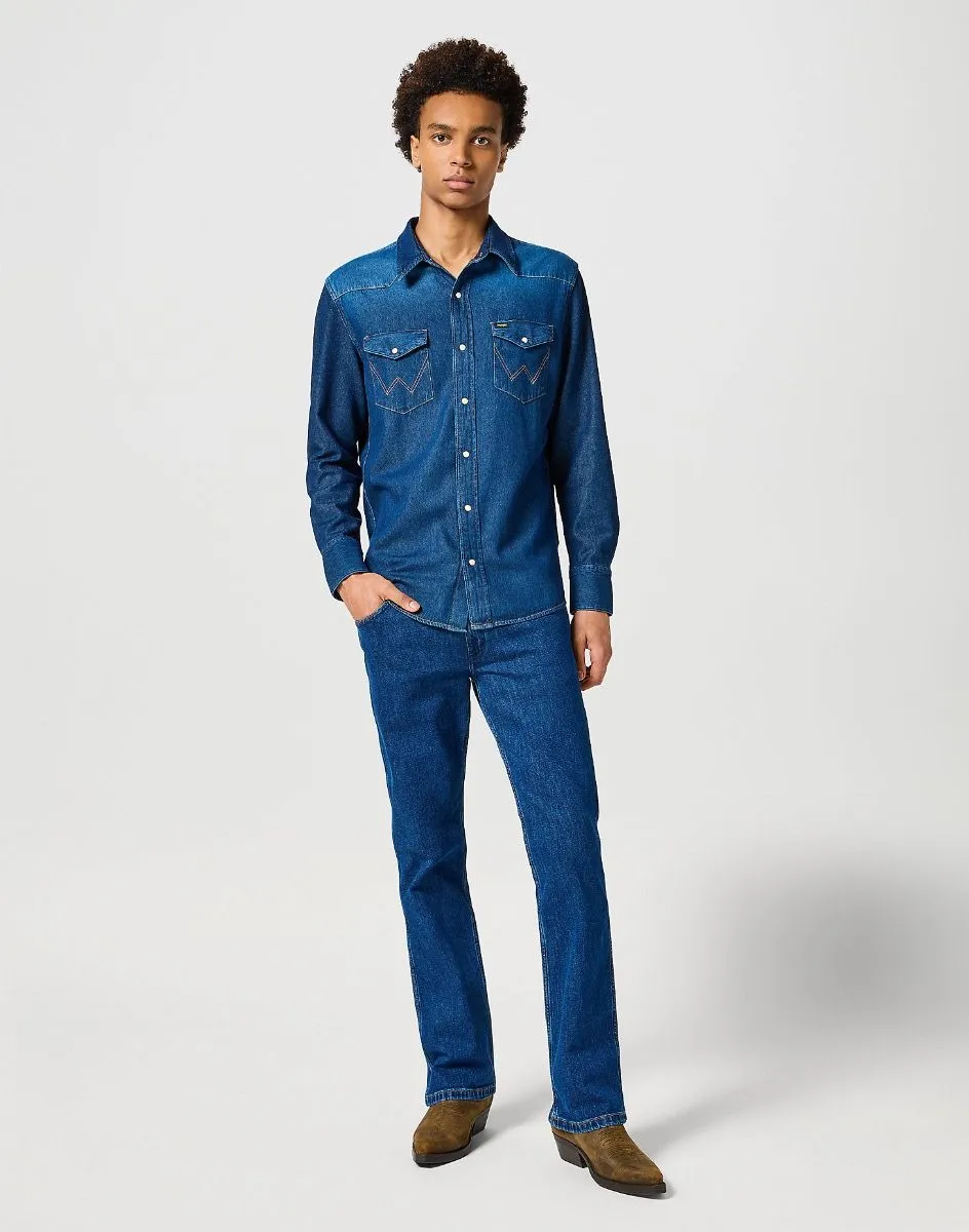 Wrangler Horizon Bootcut Denim Jeans Soft Fade Wash