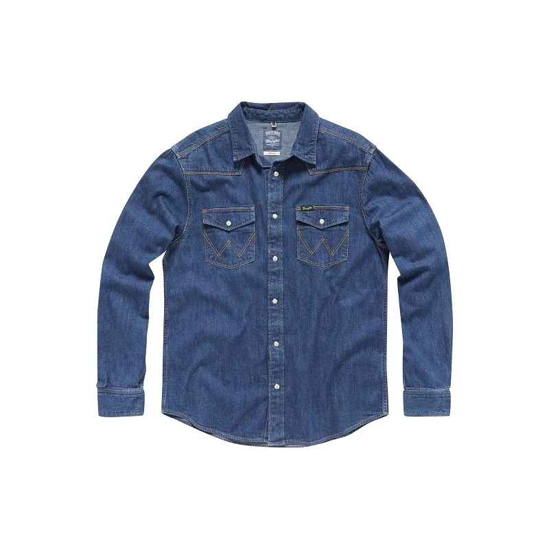 Wranlger Western Shirt - Indigo - Casual Fit