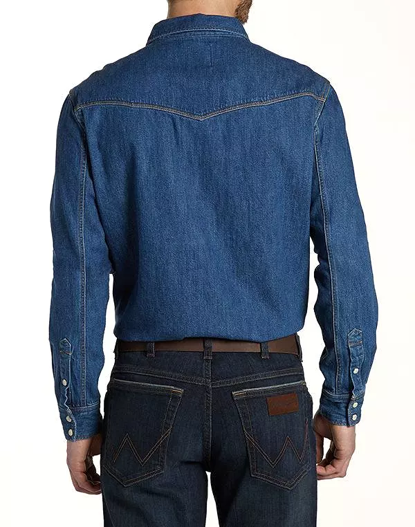 Wranlger Western Shirt - Indigo - Casual Fit