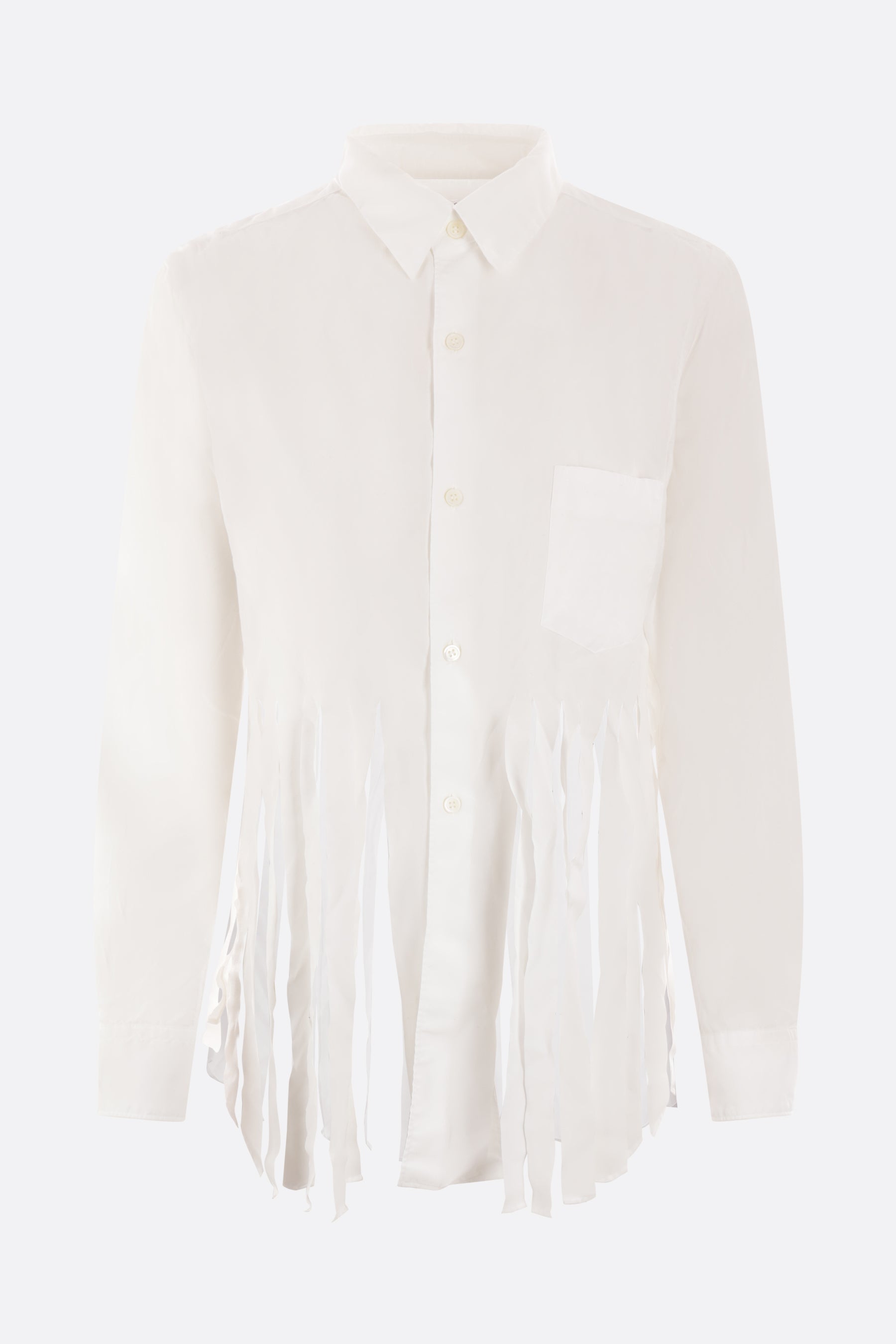 wrinkled technical fabric shirt fringes