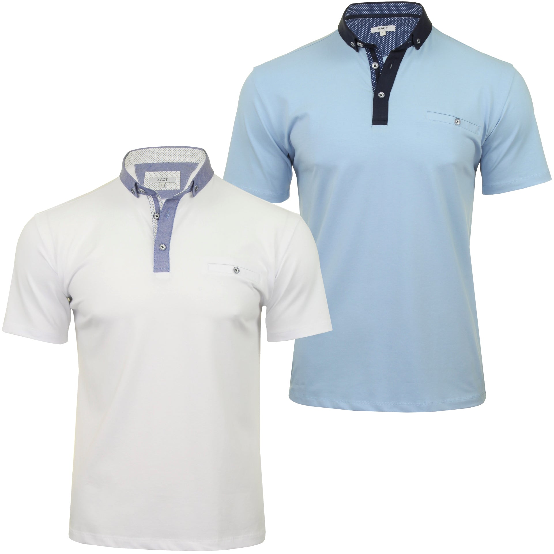 Xact Men's Polo Shirt - Short Sleeves, Button Down Collar - Buy Now