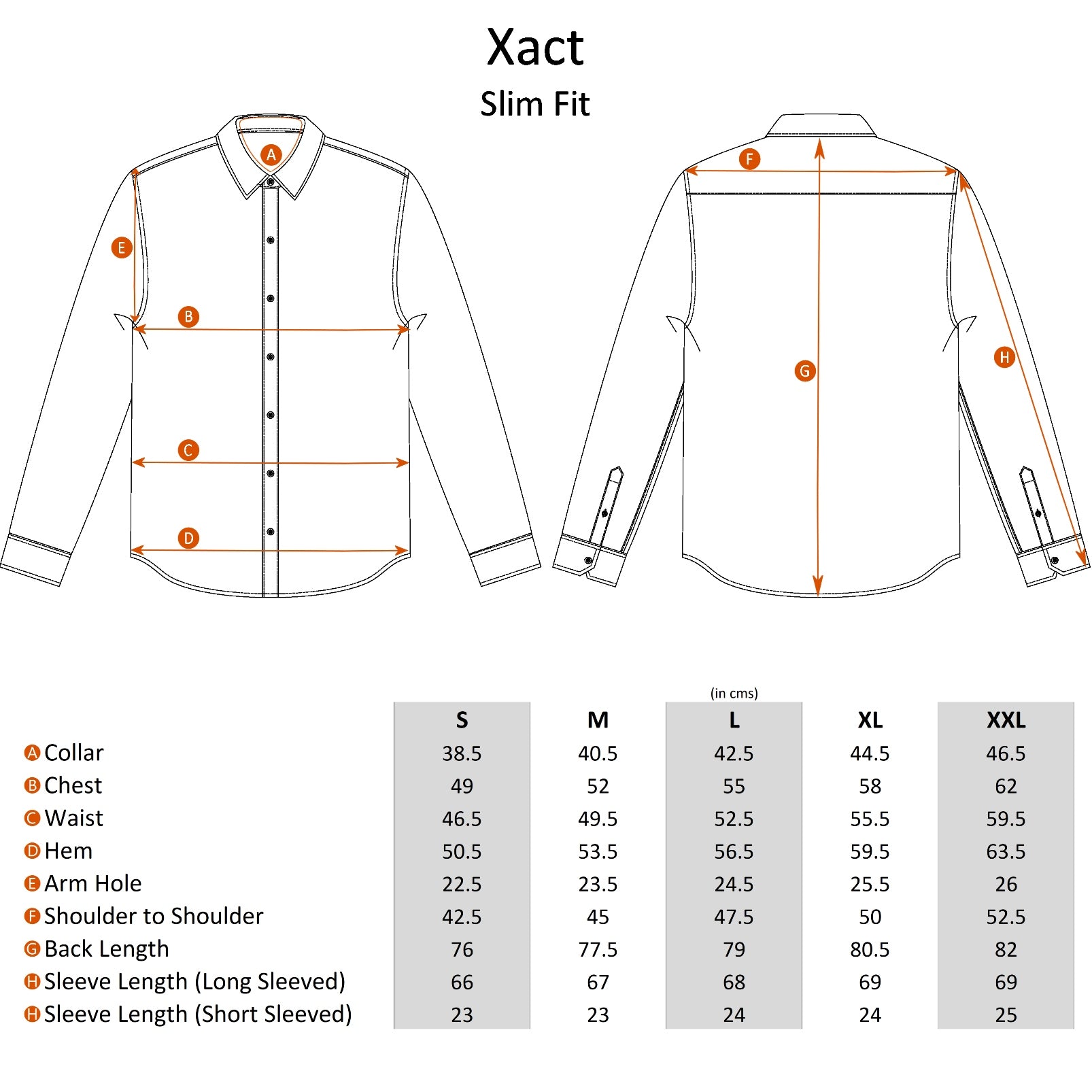 Xact Men's Slim Fit Long Sleeve Shirt with Leaf Trim Contrast - Plain Design