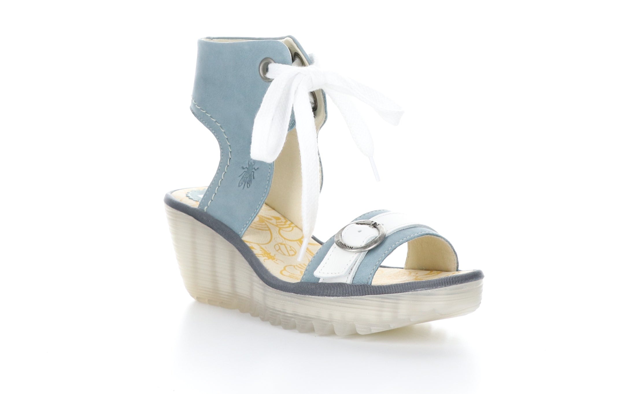 YAJE301FLY Pale Blue/Offwhite Sandals with Ankle Strap