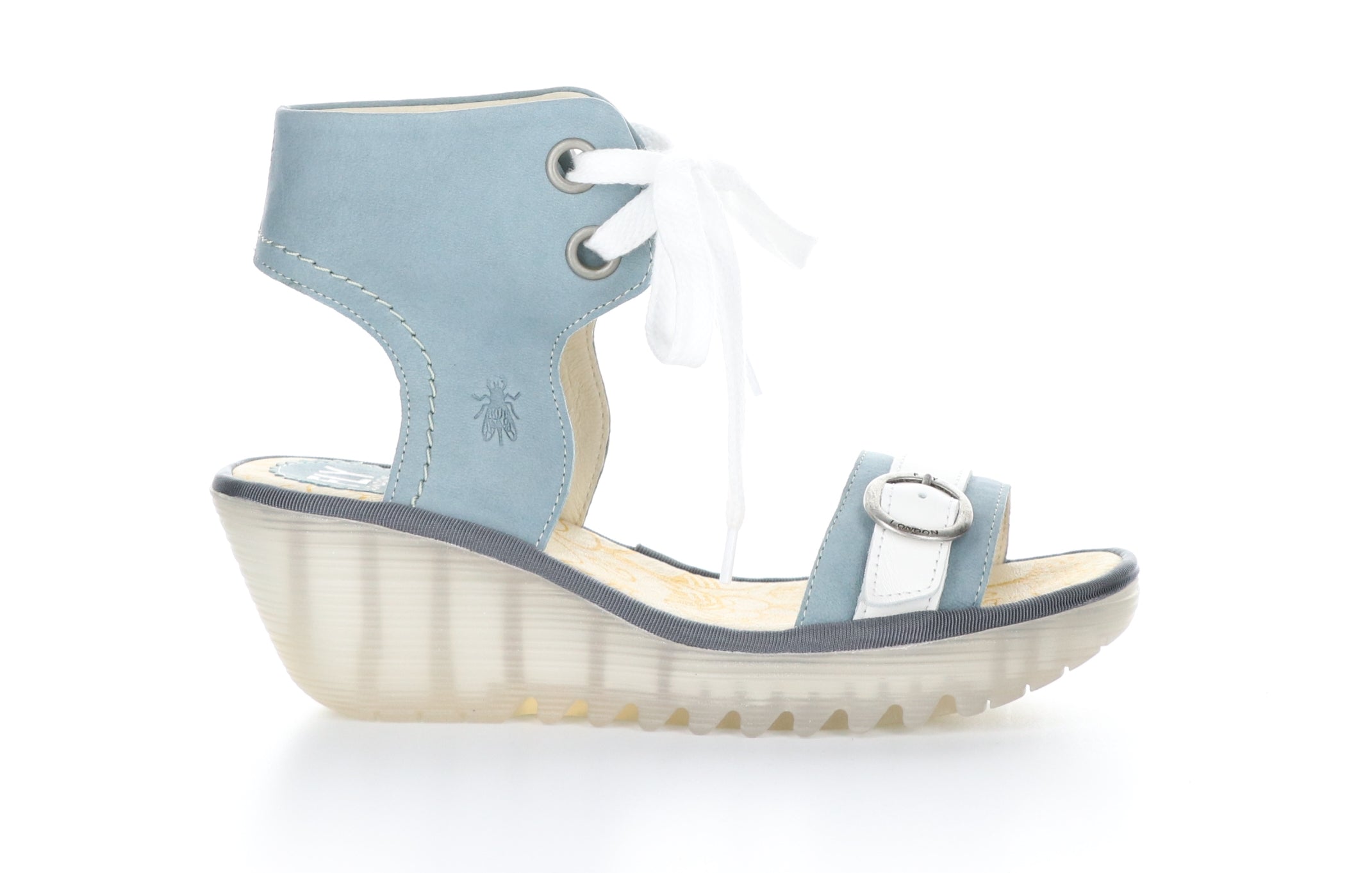 YAJE301FLY Pale Blue/Offwhite Sandals with Ankle Strap