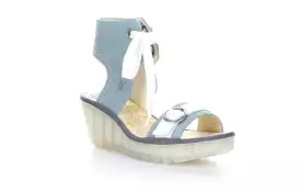 YAJE301FLY Pale Blue/Offwhite Sandals with Ankle Strap