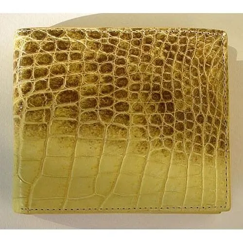 Yellow Mens Crocodile Wallets