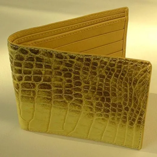 Yellow Mens Crocodile Wallets