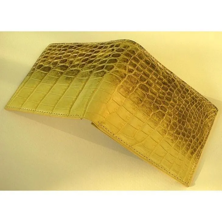 Yellow Mens Crocodile Wallets