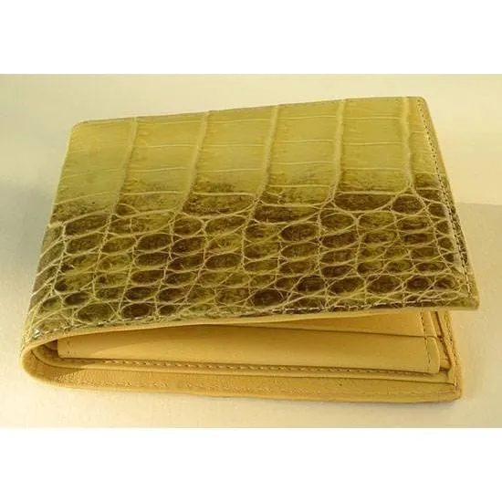 Yellow Mens Crocodile Wallets