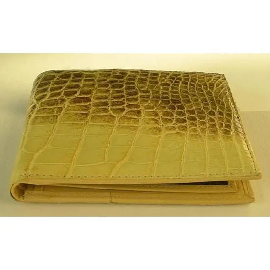 Yellow Mens Crocodile Wallets