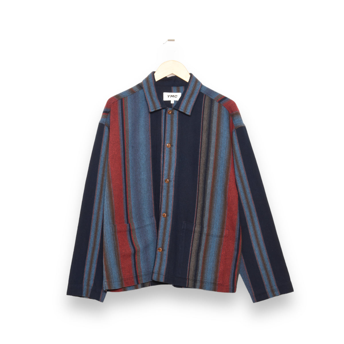 YMC PJ Overshirt in Blue Multi